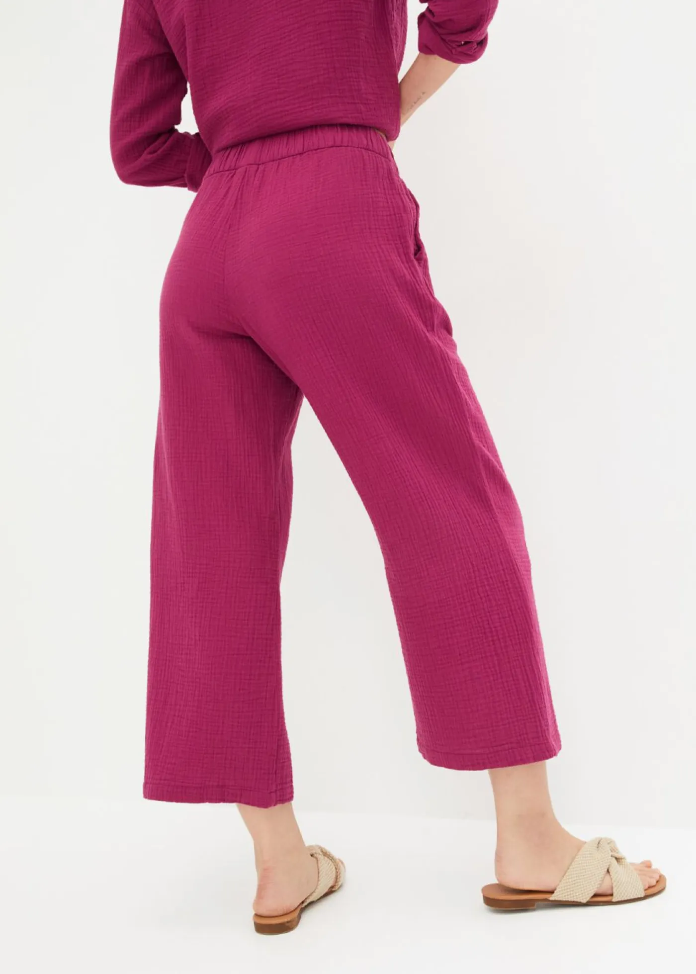 bonprix bonprix Pantalones|Novedades>Pantalón Marlene de muselina de algodón Violeta