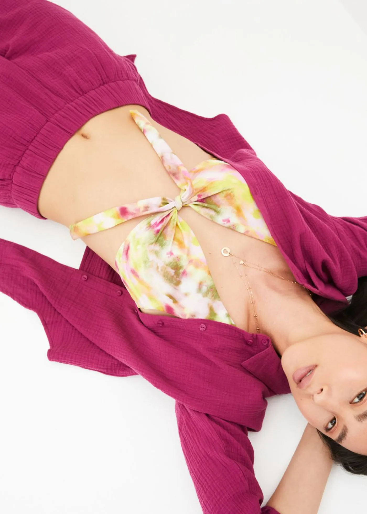 bonprix bonprix Pantalones|Novedades>Pantalón Marlene de muselina de algodón Violeta