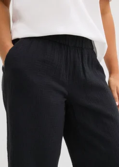 Mujer bonprix bonprix Pantalón Marlene de muselina de algodón