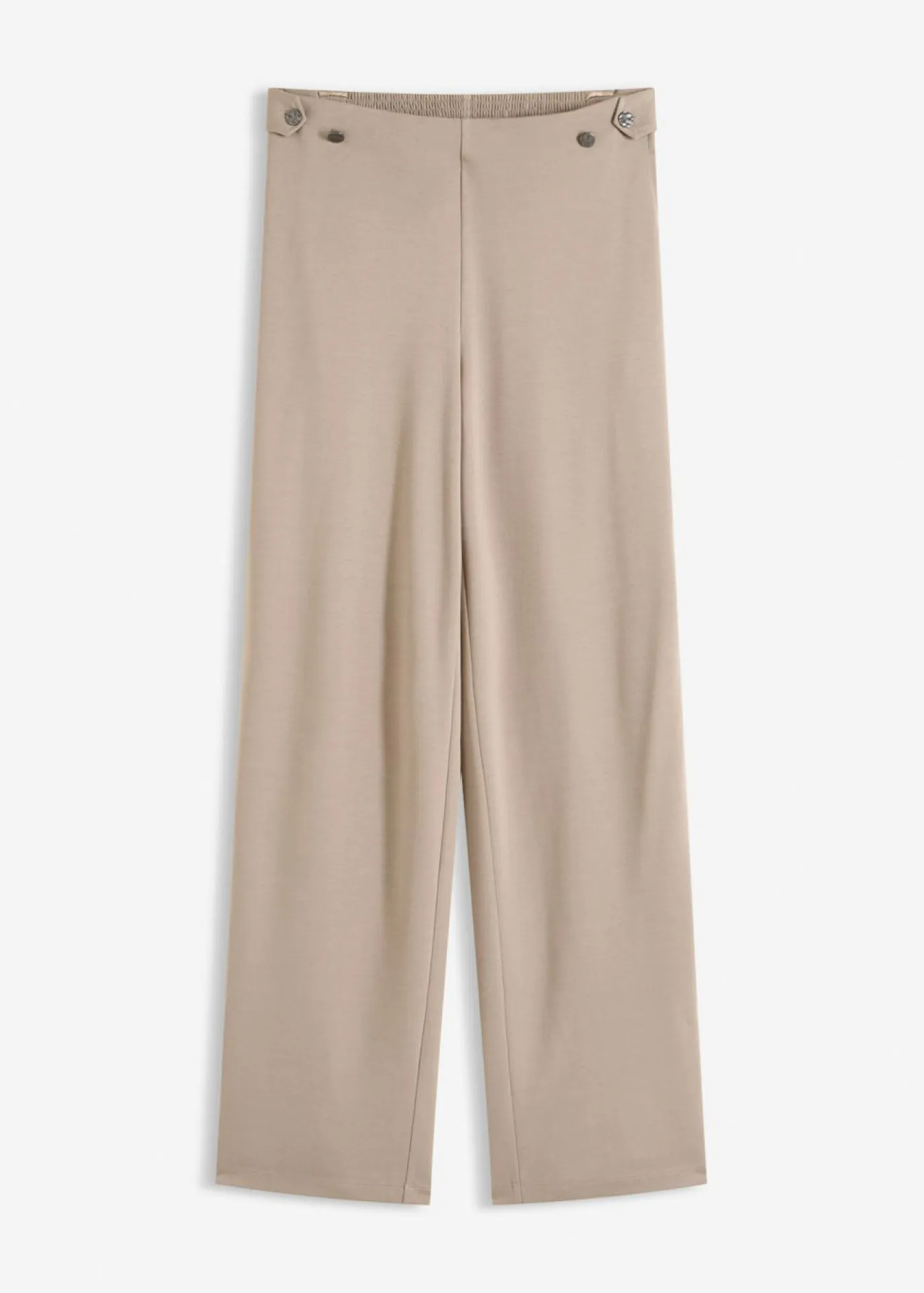 bonprix bonprix Pantalones>Pantalón Marlene de Punto di Roma con cinta de satén Marrón grisáceo