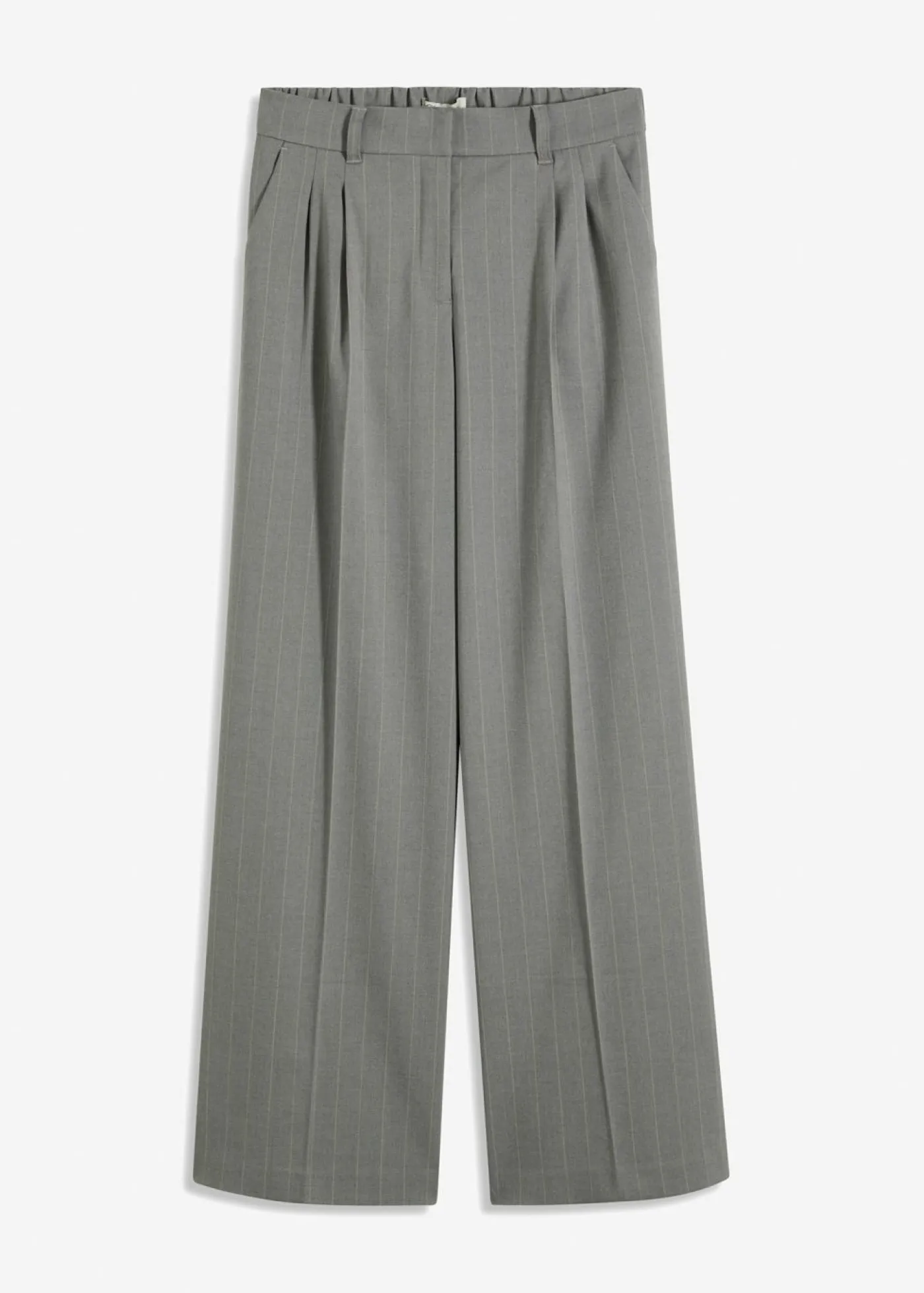 bonprix bonprix Pantalones>Pantalón Marlene de raya diplomática gris-beige con rayas
