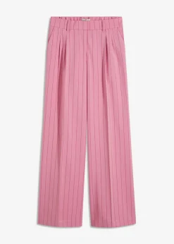 bonprix bonprix Pantalones>Pantalón Marlene de raya diplomática rosa orquídea-fucsia claro con rayas