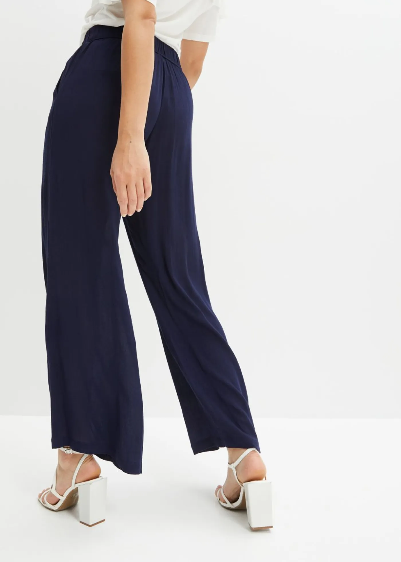 bonprix bonprix Pantalones|Novedades>Pantalón Marlene de viscosa fluida Azul marino