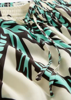 bonprix bonprix Pantalones>Pantalón Marlene de viscosa fluida azul mentol-crudo-marrón oscuro