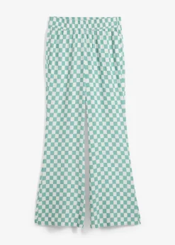 bonprix bonprix Pantalones>Pantalón Marlene de viscosa fluida con estampado de cuadros salvia ahumado-blanco lana a cuadros