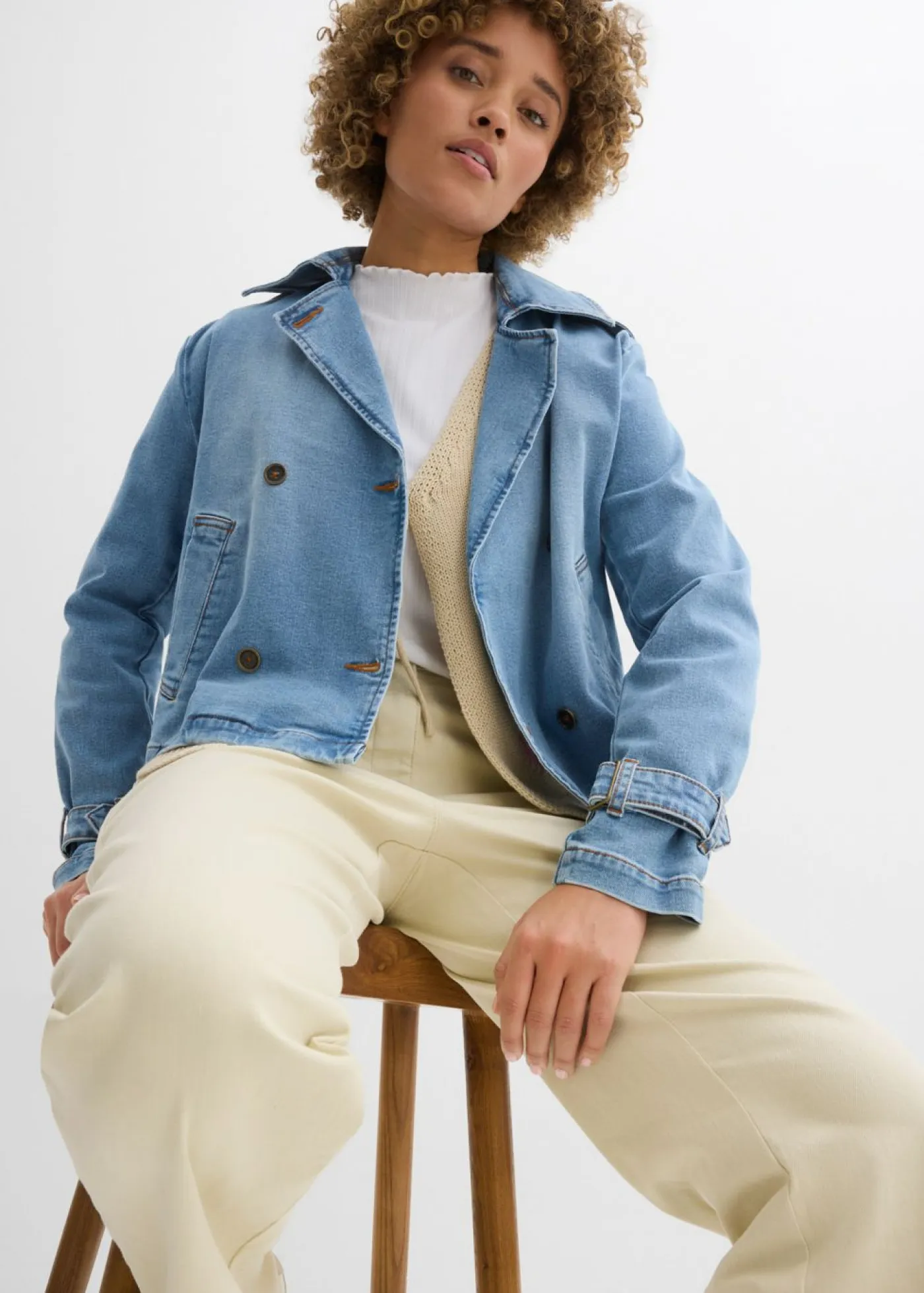 Mujer bonprix bonprix Pantalón palazzo con cinturilla cómoda y talle alto