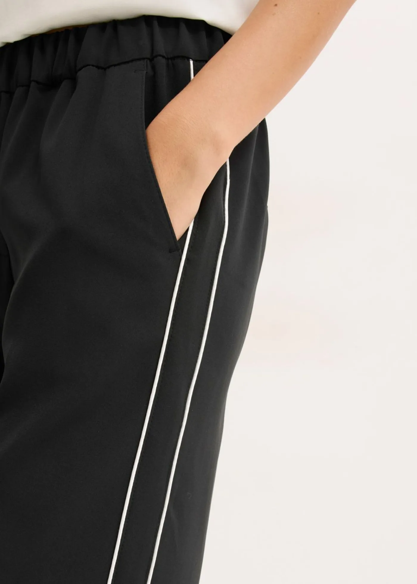 Mujer bonprix bonprix Pantalón palazzo con rayas decorativas