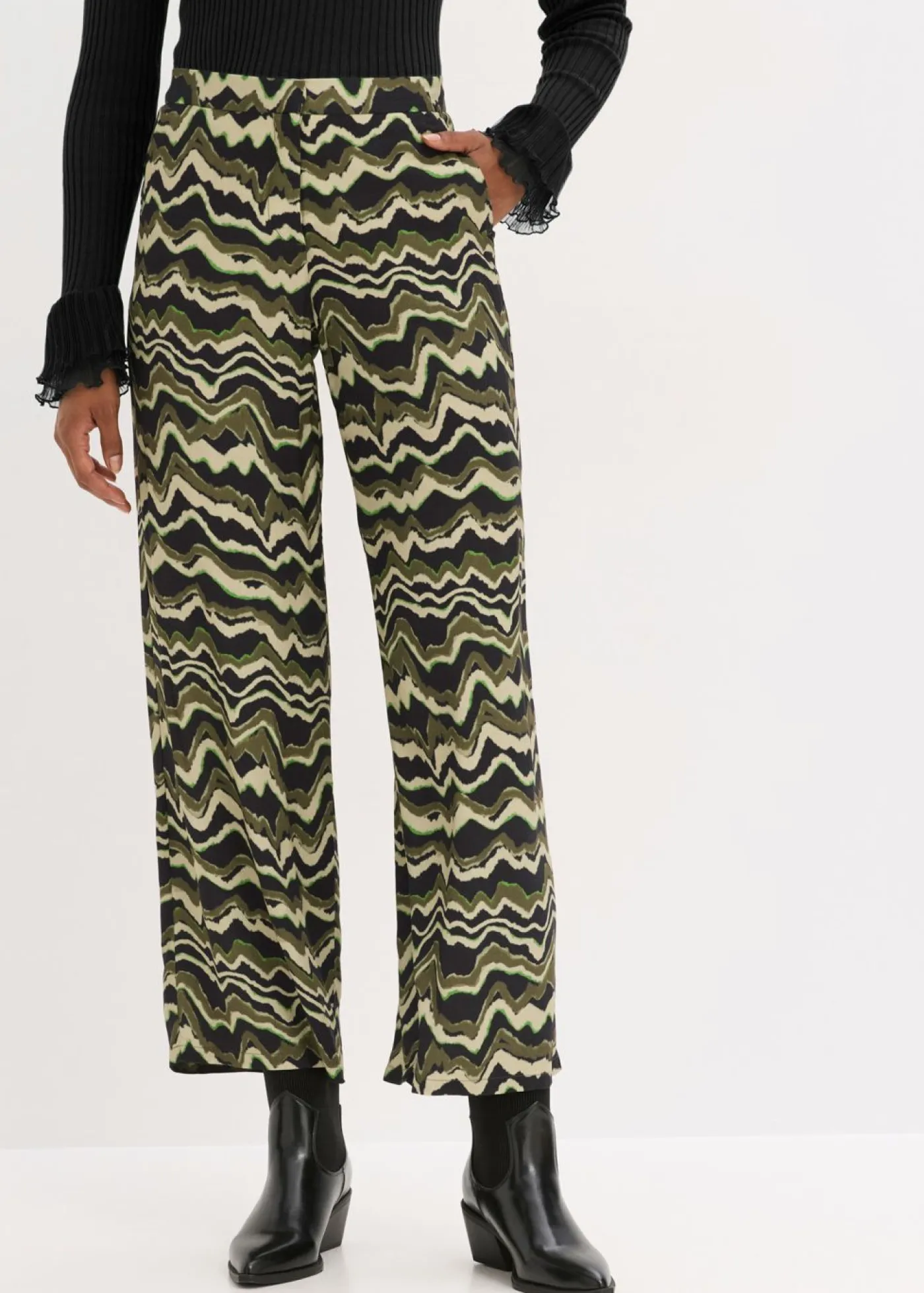 Mujer bonprix bonprix Pantalón palazzo de crepé de viscosa