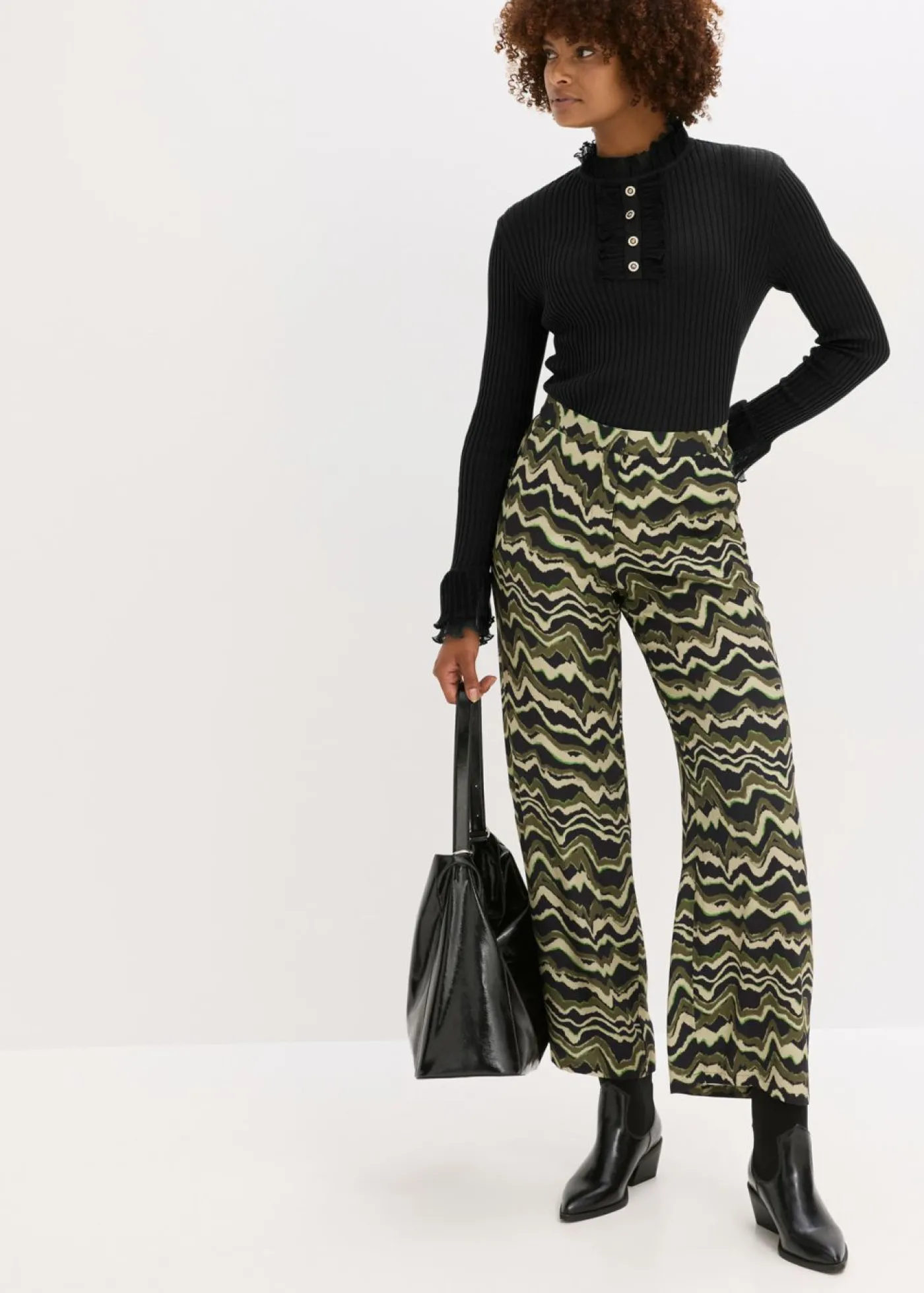 Mujer bonprix bonprix Pantalón palazzo de crepé de viscosa