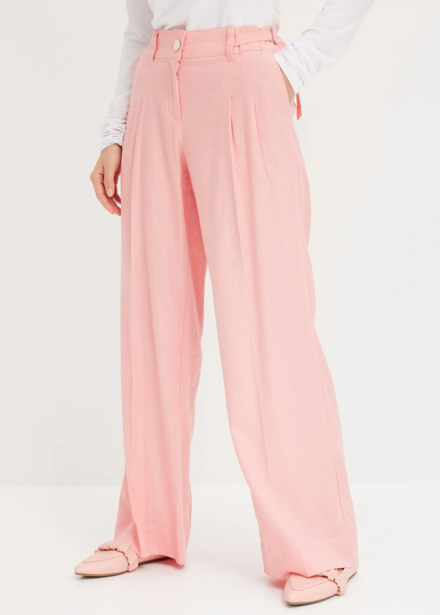 Mujer bonprix bonprix Pantalón palazzo de mezcla de lino ligero