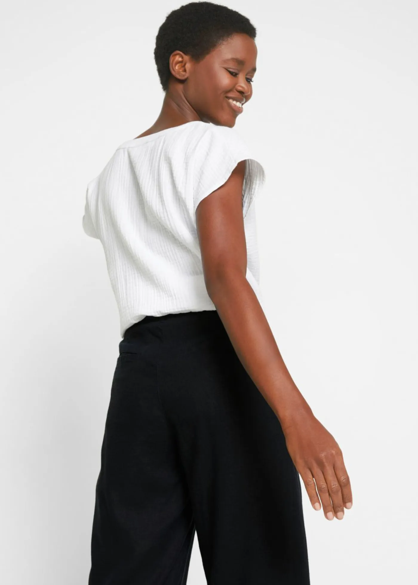 Mujer bonprix bonprix Pantalón palazzo de mezcla ligera de viscosa y lino