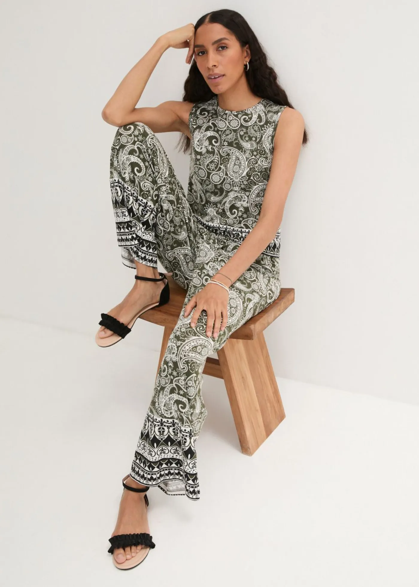 Mujer bonprix bonprix Pantalón palazzo de mezcla suave de viscosa