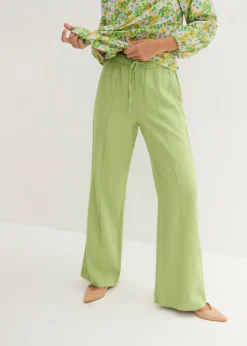 Mujer bonprix bonprix Pantalón palazzo de mezcla ligera de viscosa y lino