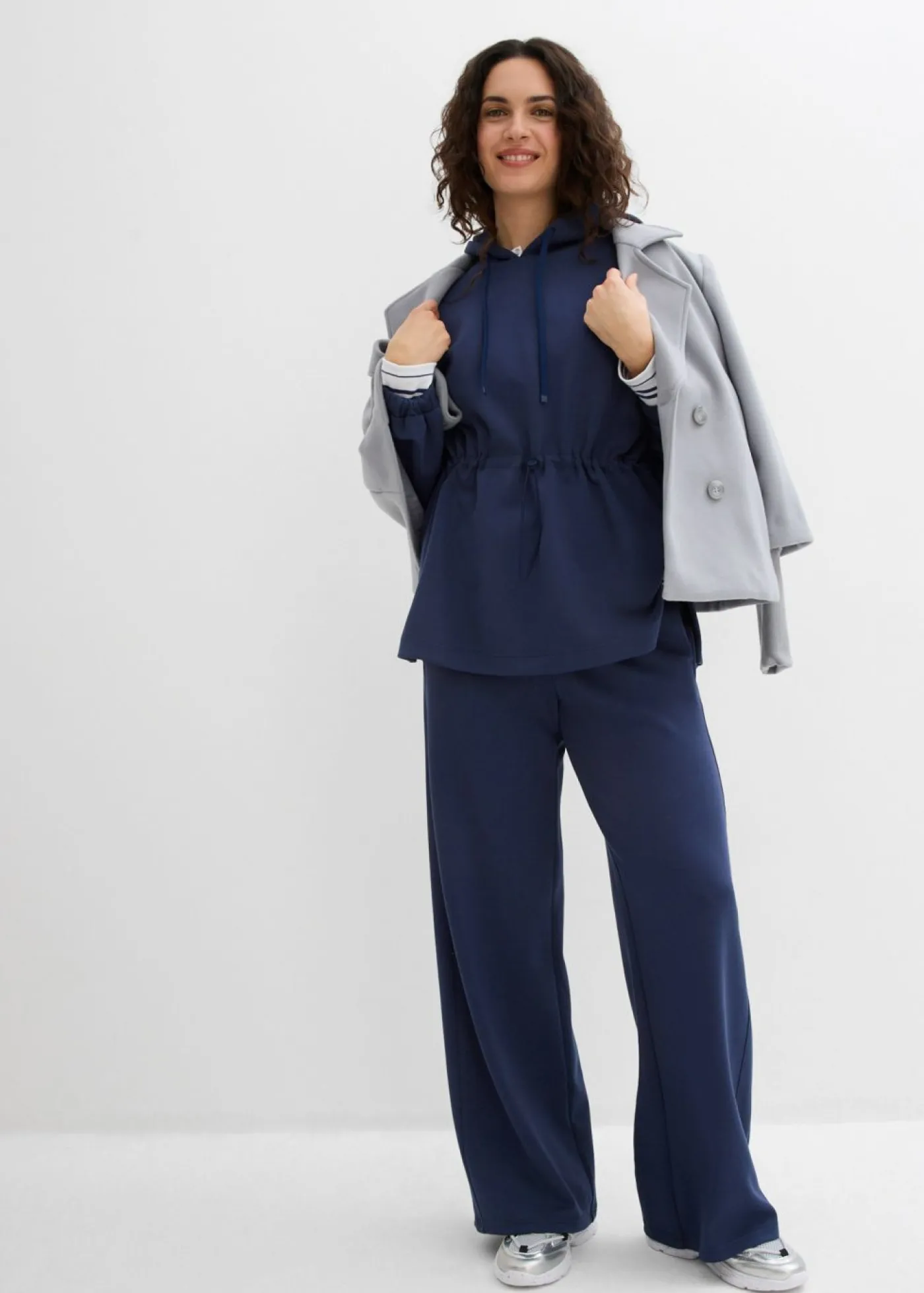 bonprix bonprix Pantalones>Pantalón palazzo de neopreno suave Azul marino