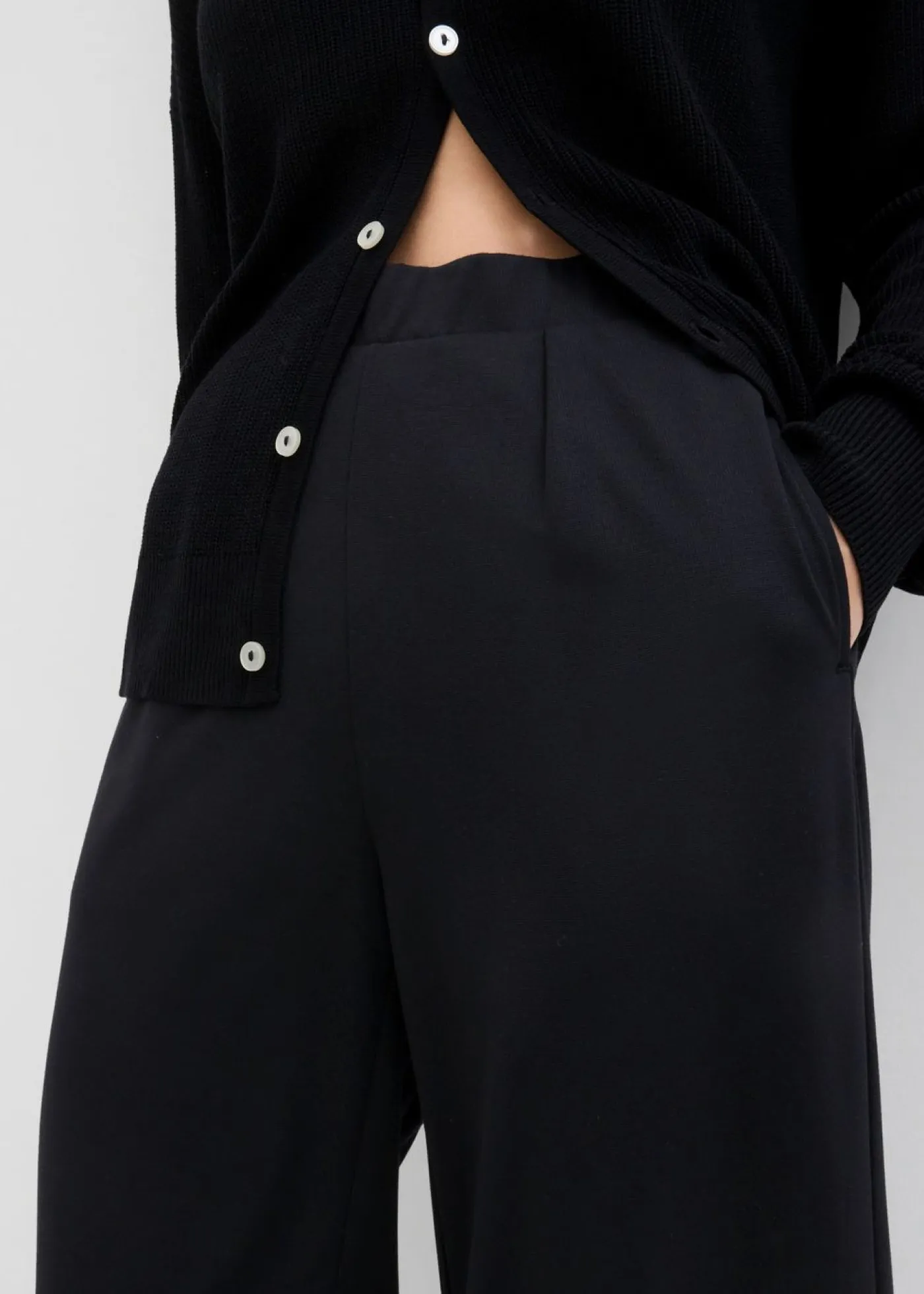 bonprix bonprix Esenciales|Pantalones>Pantalón palazzo de Punto di Roma cómodo Negro