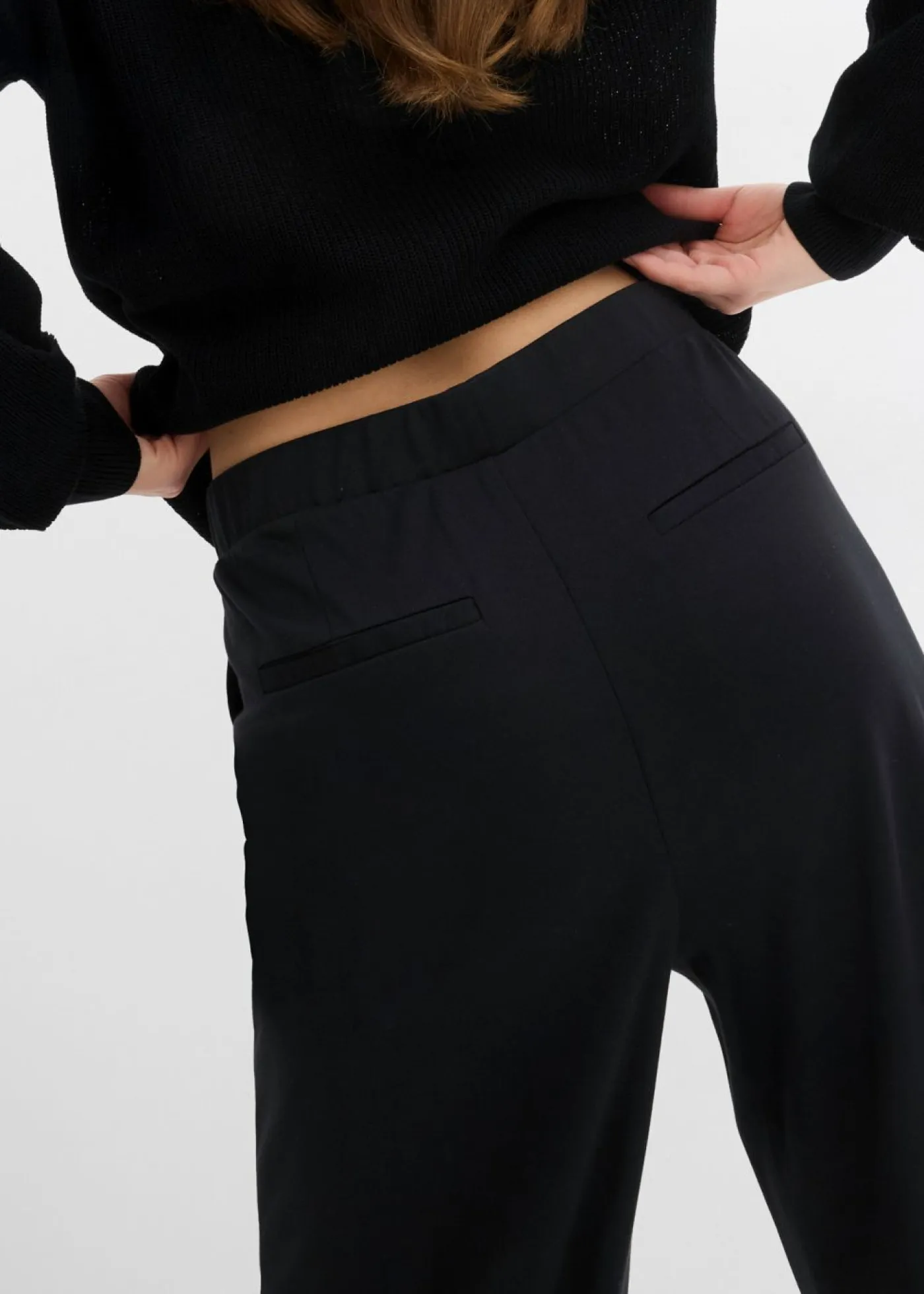 bonprix bonprix Esenciales|Pantalones>Pantalón palazzo de Punto di Roma cómodo Negro