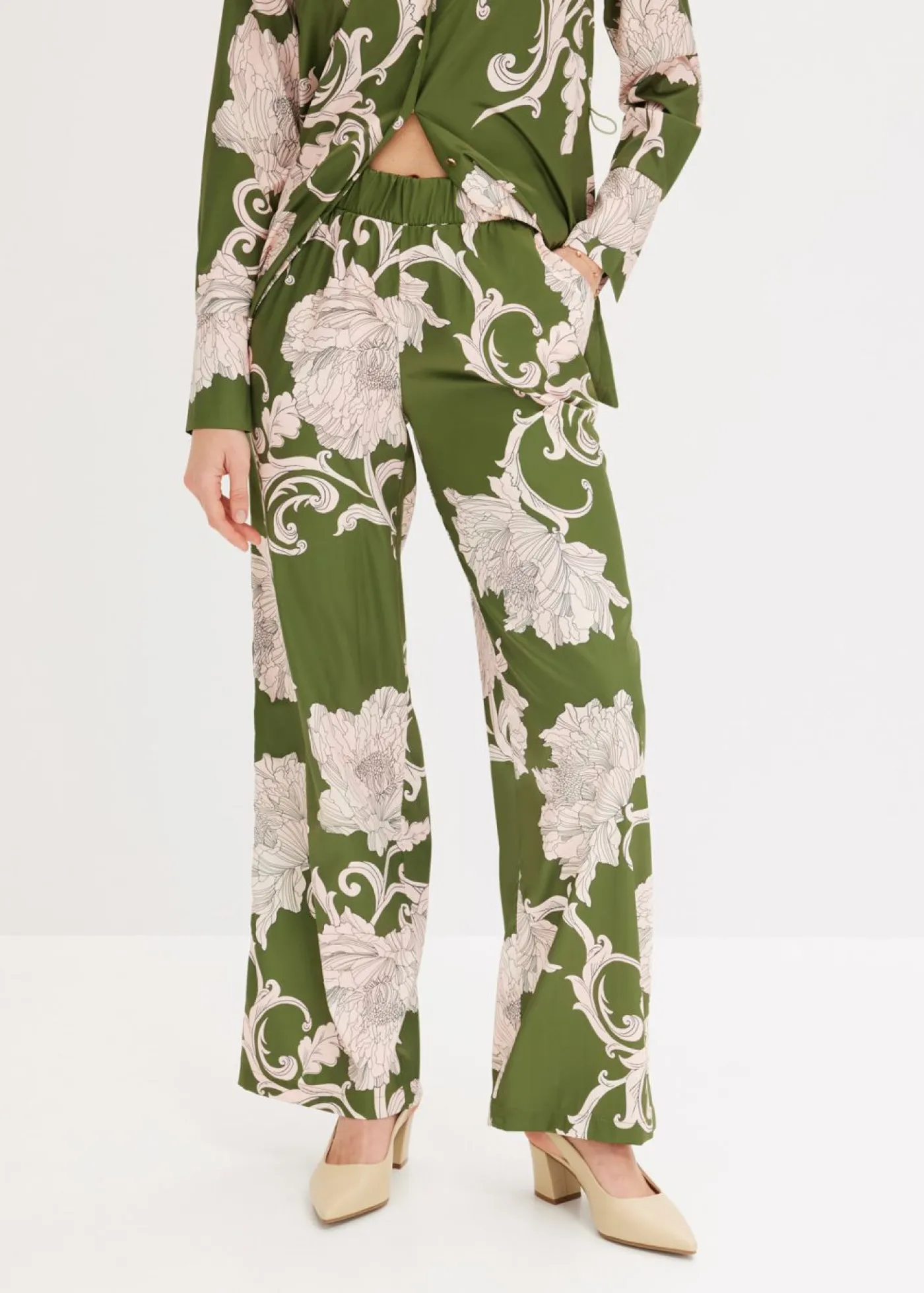 Mujer bonprix bonprix Pantalón palazzo de satén fluido