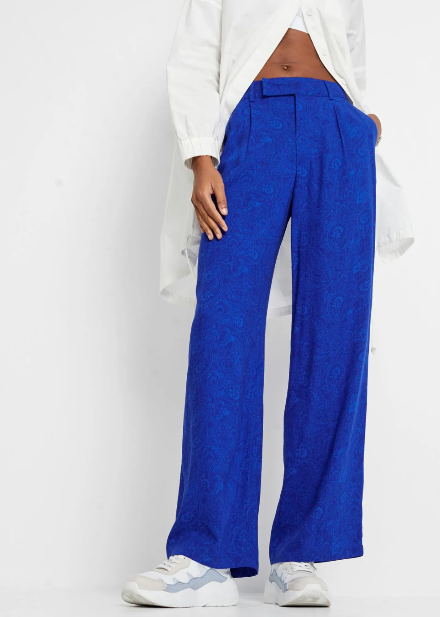 bonprix bonprix Pantalones>Pantalón Palazzo de viscosa fluida Azul