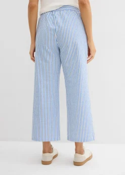 Mujer bonprix bonprix Pantalón palazzo estilo milrayas, largo 7/8