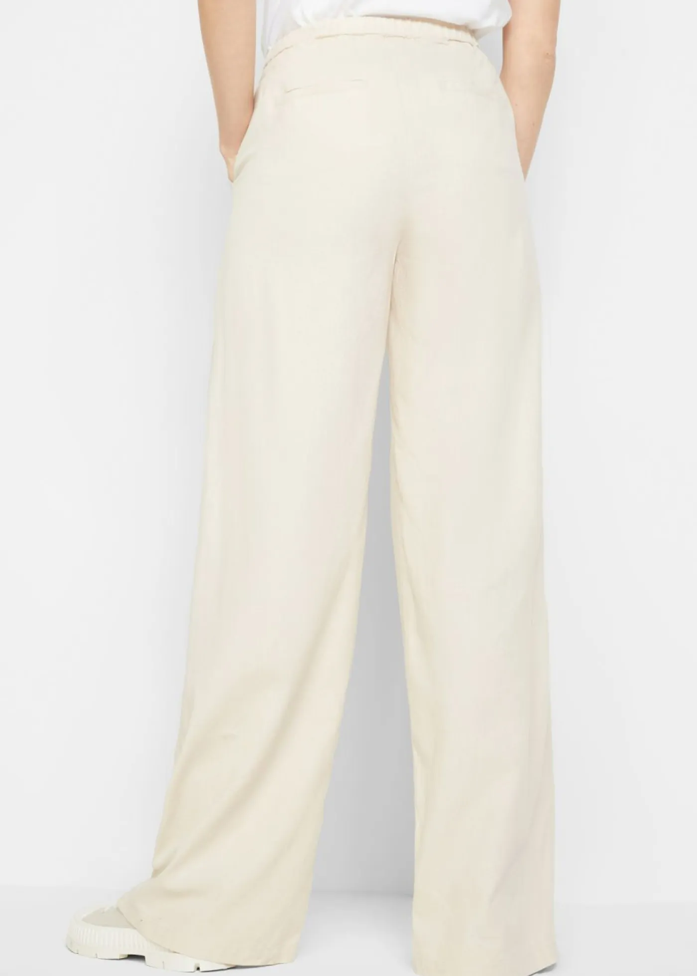 Mujer bonprix bonprix Pantalón palazzo largo con lino