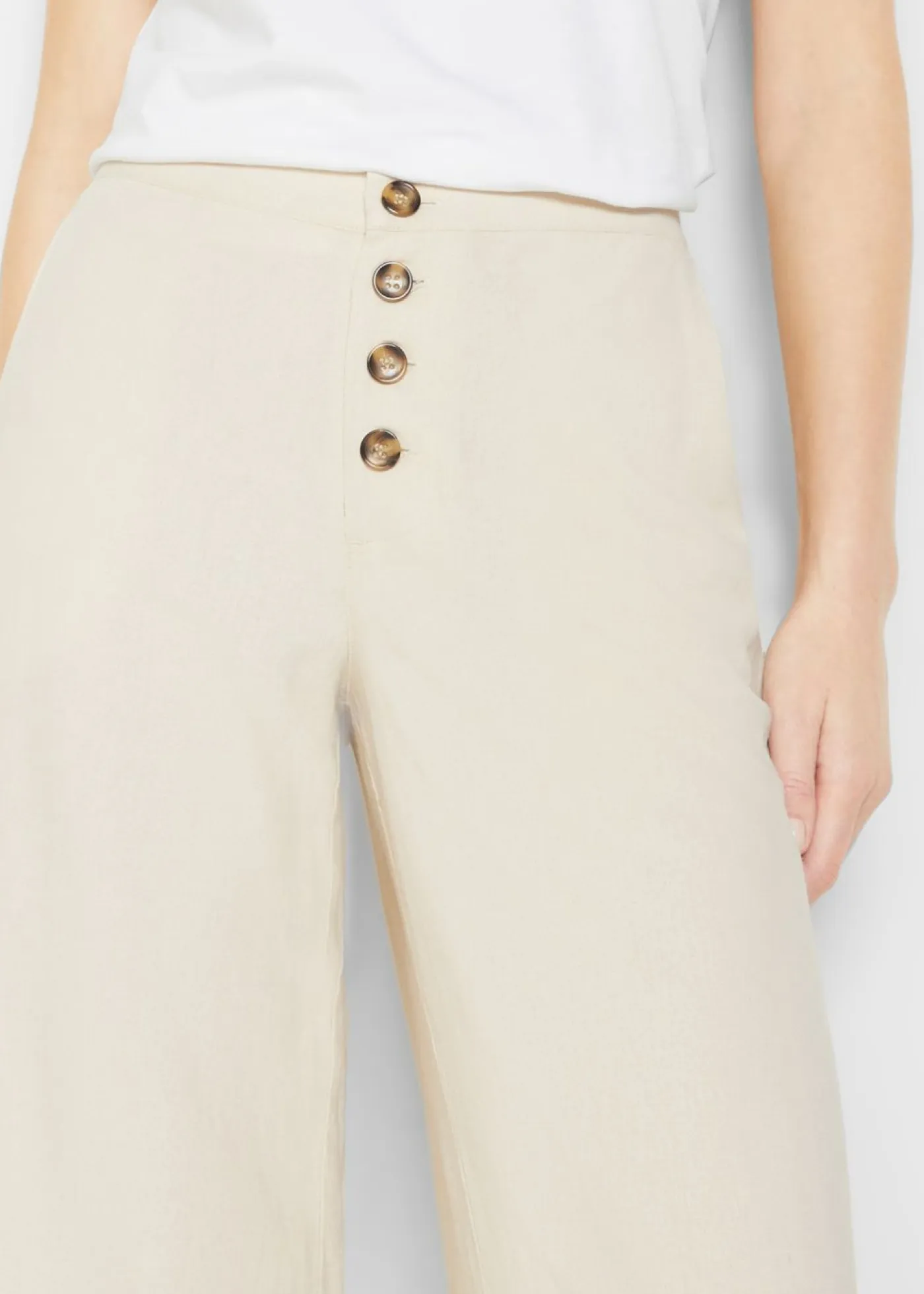 Mujer bonprix bonprix Pantalón palazzo largo con lino