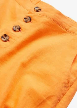 bonprix bonprix Pantalones|Novedades>Pantalón palazzo largo con lino Naranja claro