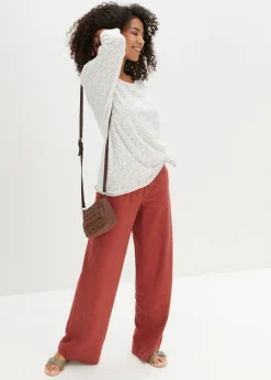 Mujer bonprix bonprix Pantalón palazzo largo con lino