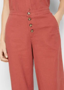 Mujer bonprix bonprix Pantalón palazzo largo con lino