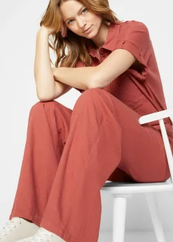 Mujer bonprix bonprix Pantalón palazzo largo con lino