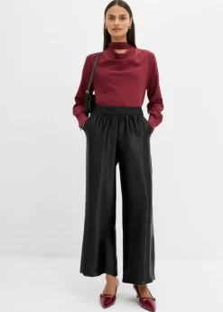 Mujer bonprix bonprix Pantalón palazzo satinado con cinturilla cómoda
