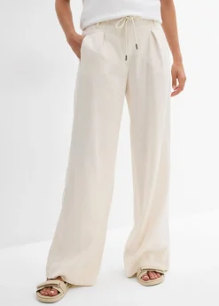 Mujer bonprix bonprix Pantalón paperbag de ligera mezcla de lino