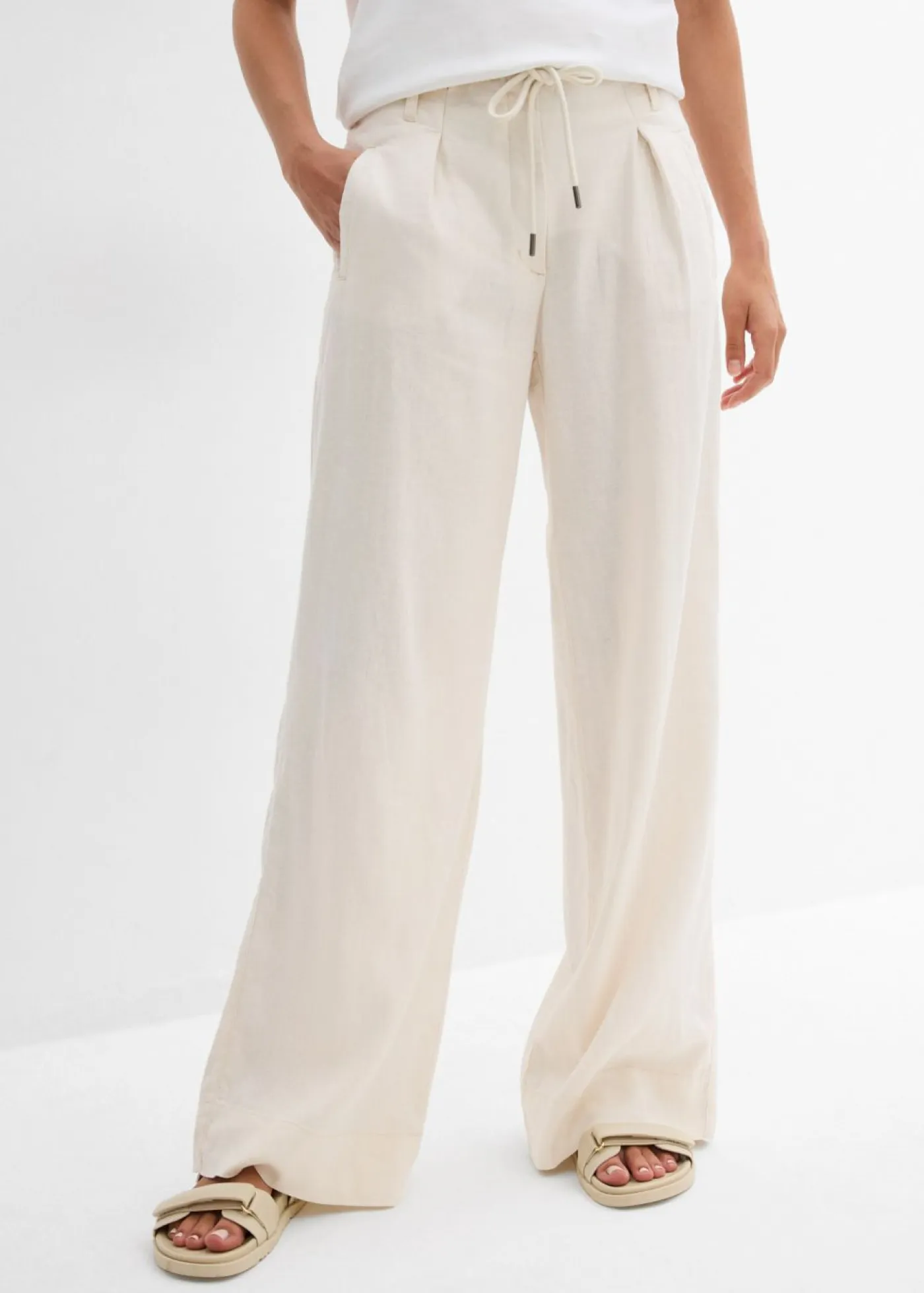 Mujer bonprix bonprix Pantalón paperbag de ligera mezcla de lino