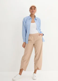 Mujer bonprix bonprix Pantalón pirata de mezcla de lino ligero
