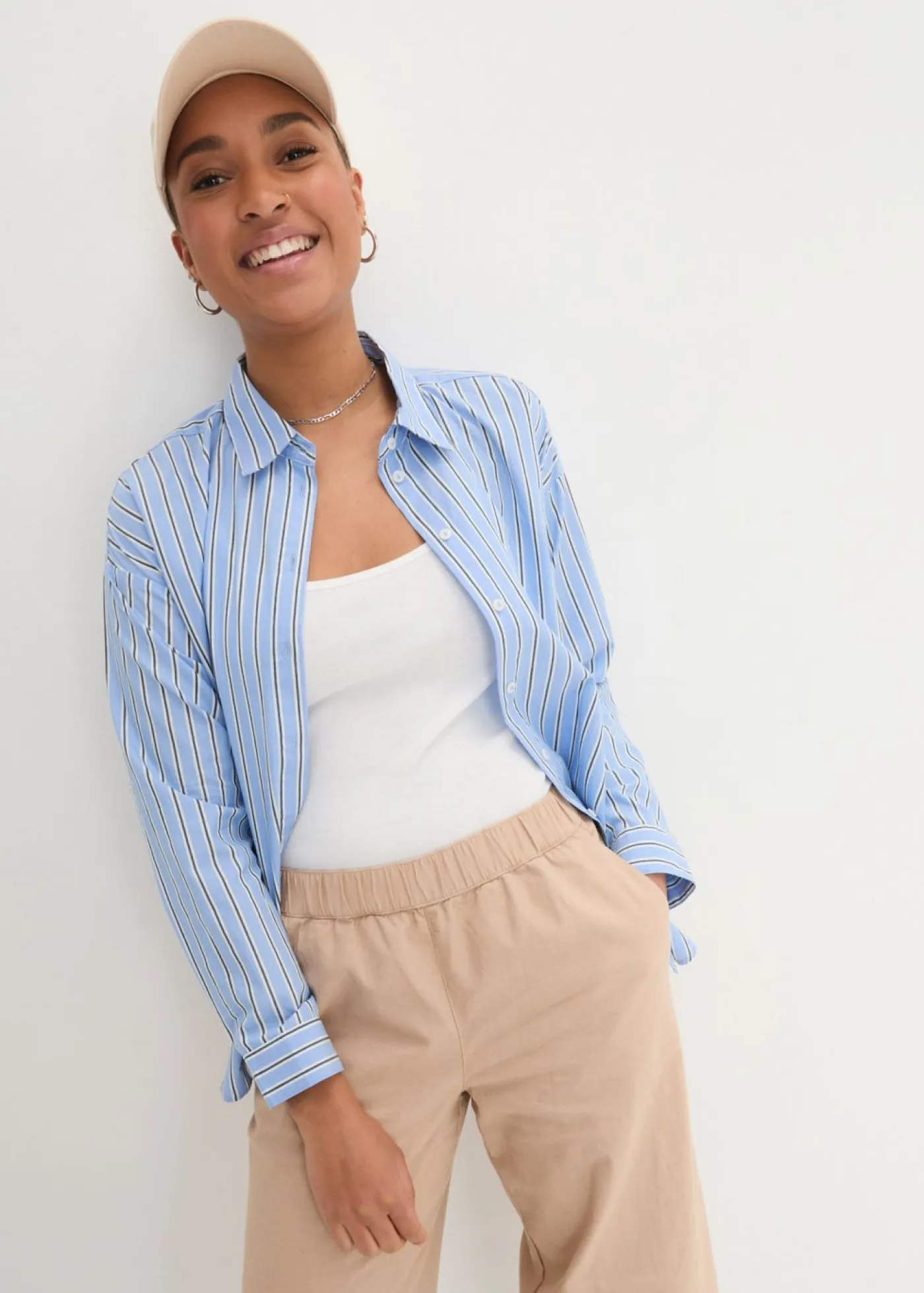 Mujer bonprix bonprix Pantalón pirata de mezcla de lino ligero