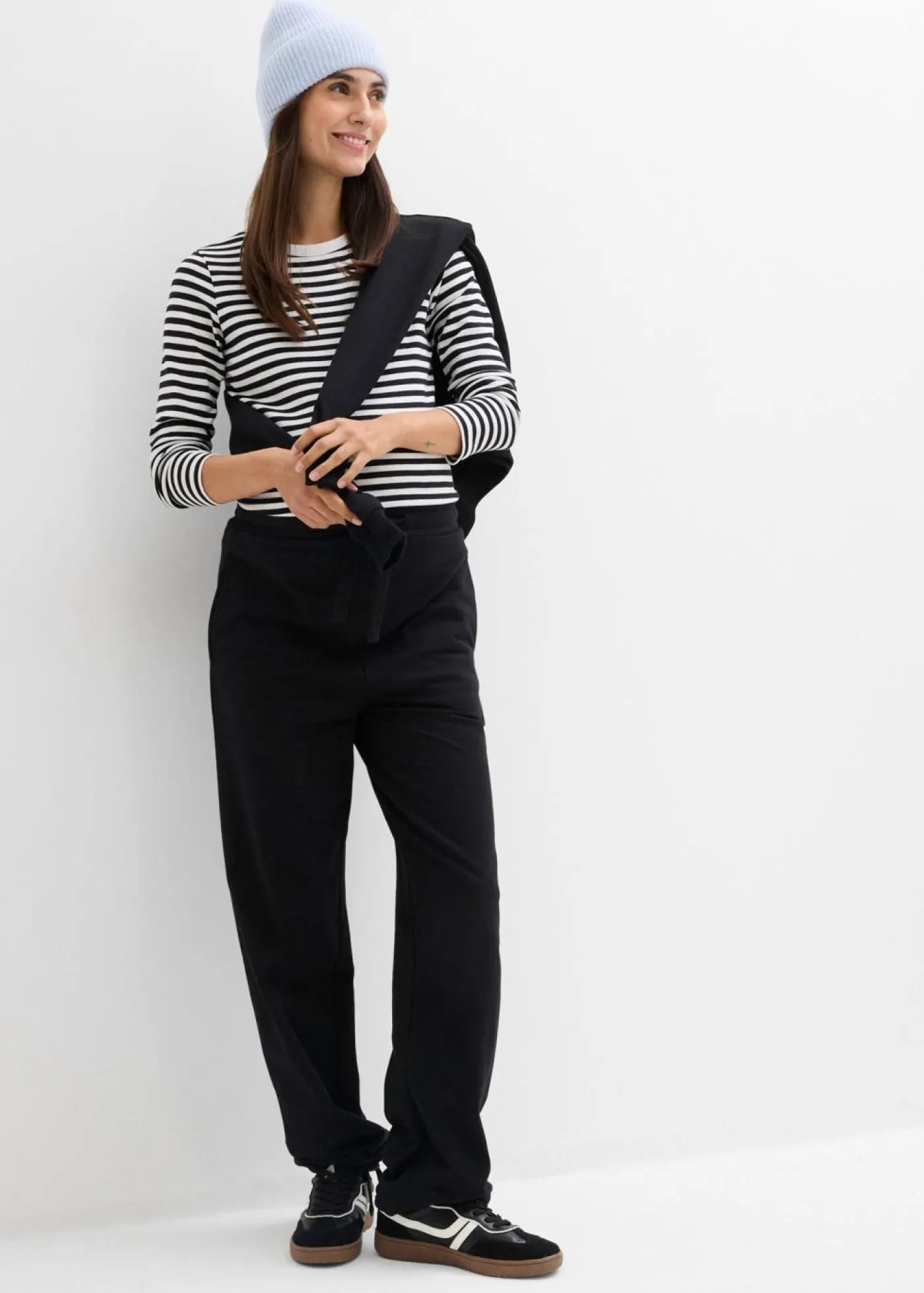 bonprix bonprix Premamá>Pantalón premamá de algodón orgánico puro con dobladillo ajustable Negro