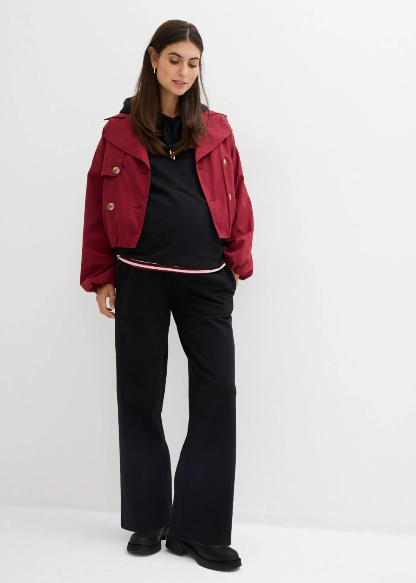 Mujer bonprix bonprix Pantalón premamá de chándal 2 en 1 con banda abdominal ajustable