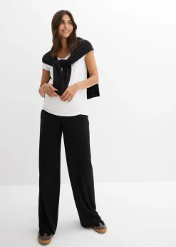 Mujer bonprix bonprix Pantalón premamá de cómodo Punto di Roma con perneras anchas