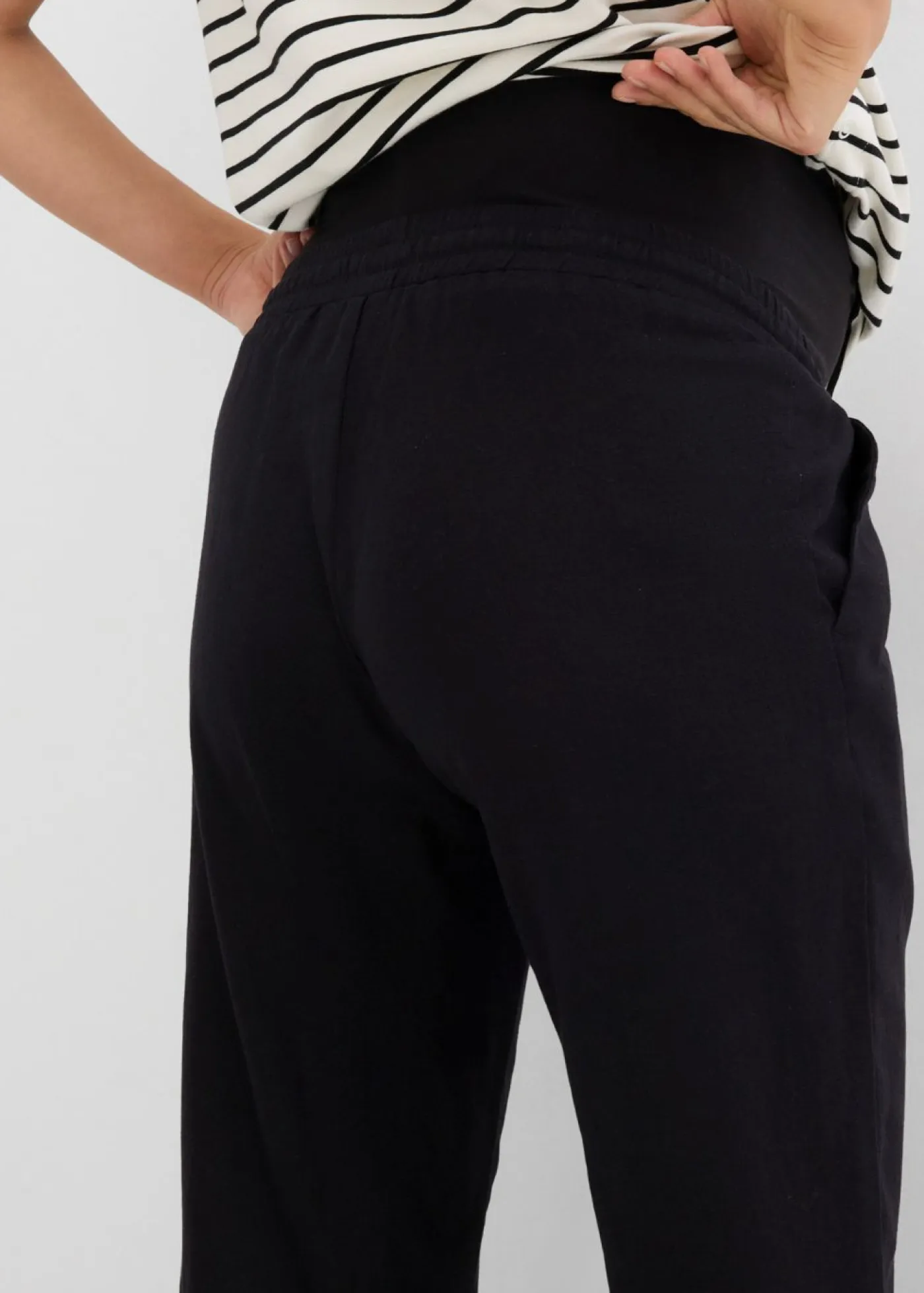 bonprix bonprix Premamá>Pantalón premamá de lino con pernera recta Negro