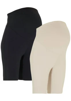 Mujer bonprix bonprix Pantalón premamá estilo ciclista de algodón orgánico (2 unidades)