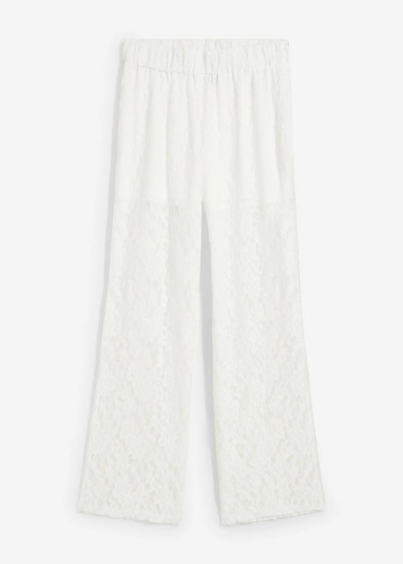 bonprix bonprix Pantalones>Pantalón sin cierre con encaje Blanco