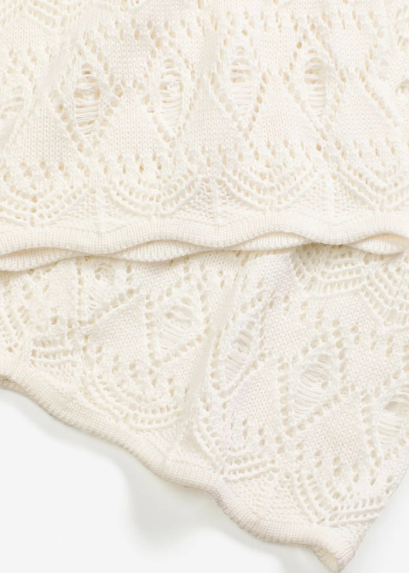 bonprix bonprix Pantalones>Pantalón sin cierre con patrón de punto calado Blanco lana