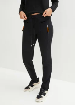 bonprix bonprix Pantalones|Novedades>Pantalón sin cierre de cómodo tejido Punto di Roma Negro