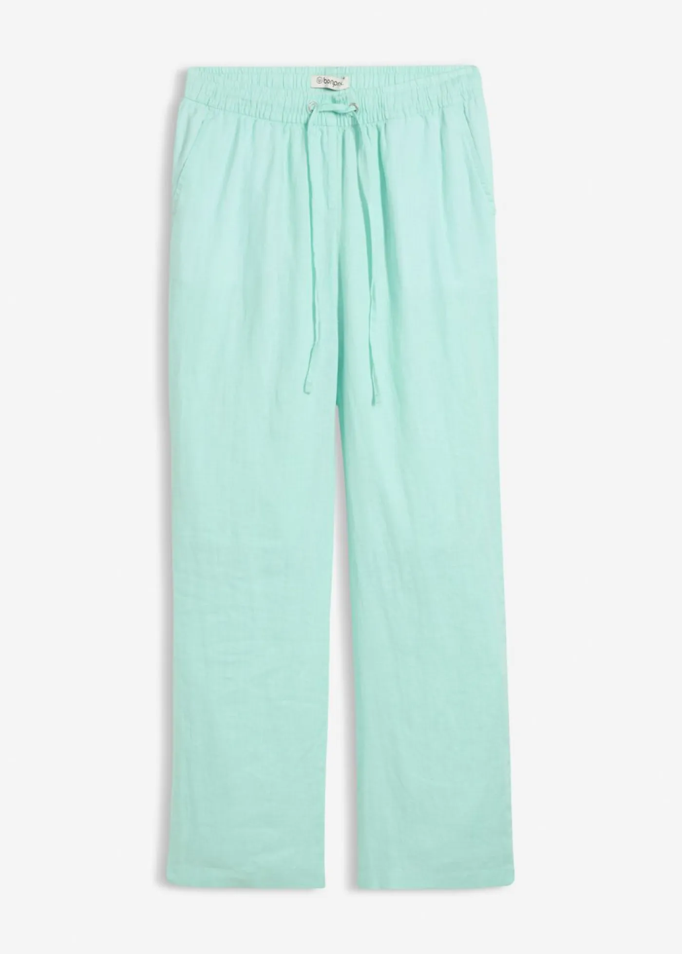 bonprix bonprix Premium|Pantalones>Pantalón sin cierre de lino puro Menta claro