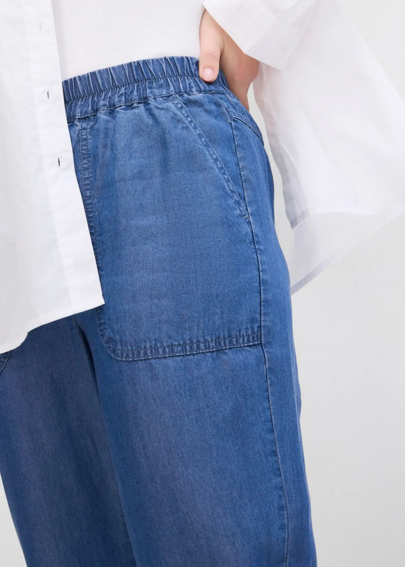 bonprix bonprix Pantalones>Pantalón sin cierre de lyocell fluido Denim