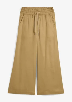 bonprix bonprix Pantalones>Pantalón sin cierre de lyocell 7/8 Marrón caqui