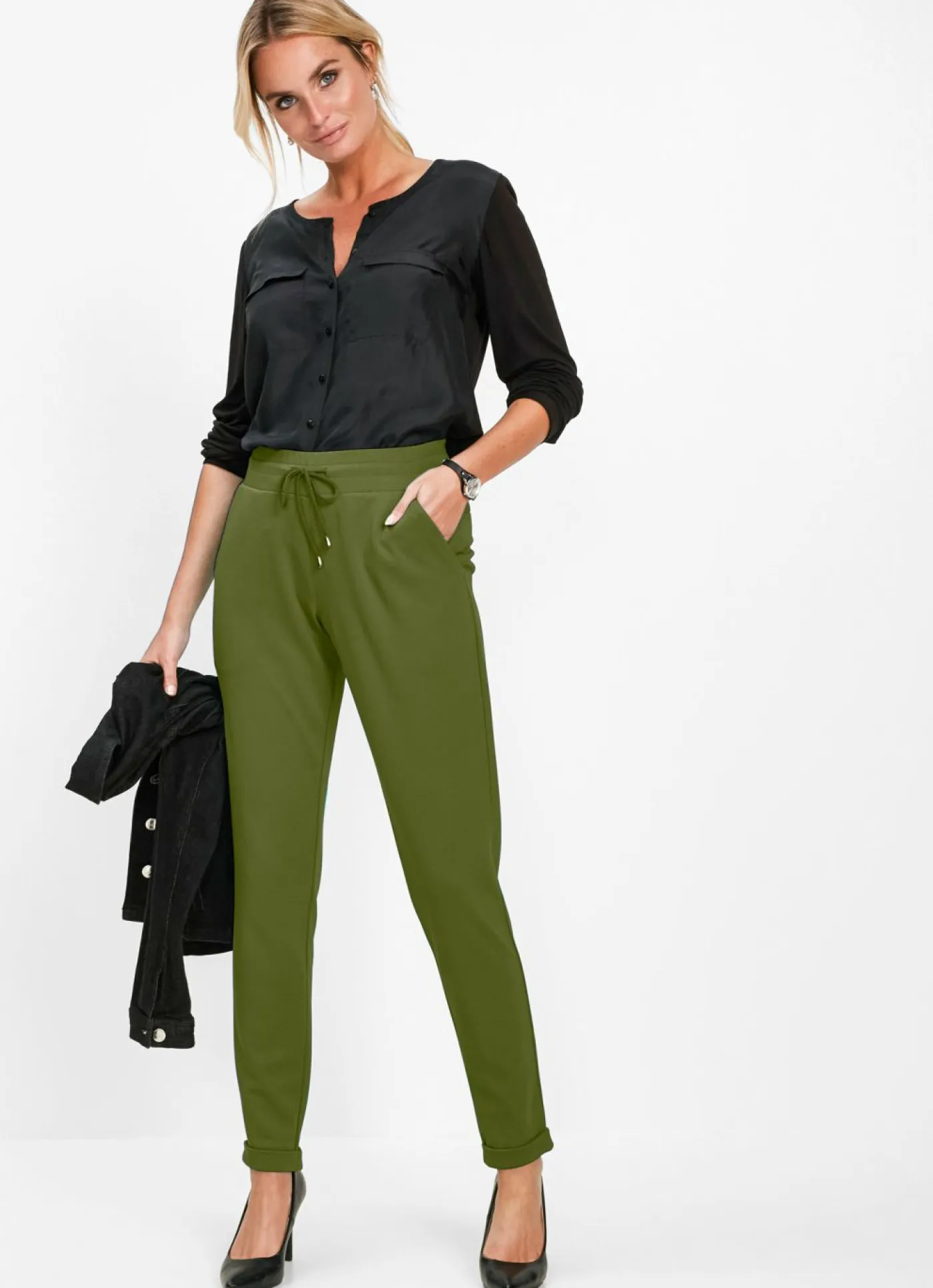 Mujer bonprix bonprix Pantalón sin cierre de mezcla de viscosa