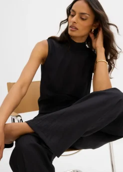 Mujer bonprix bonprix Pantalón sin cierre de mezcla de viscosa estructurada