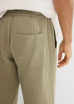 Hombre bonprix bonprix Pantalón sin cierre de muselina con corte regular y tapered