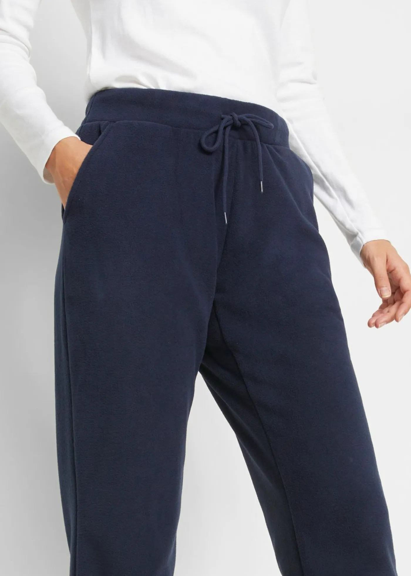 bonprix bonprix Ropa Cómoda|Pantalones>Pantalón sin cierre en tejido polar Azul marino