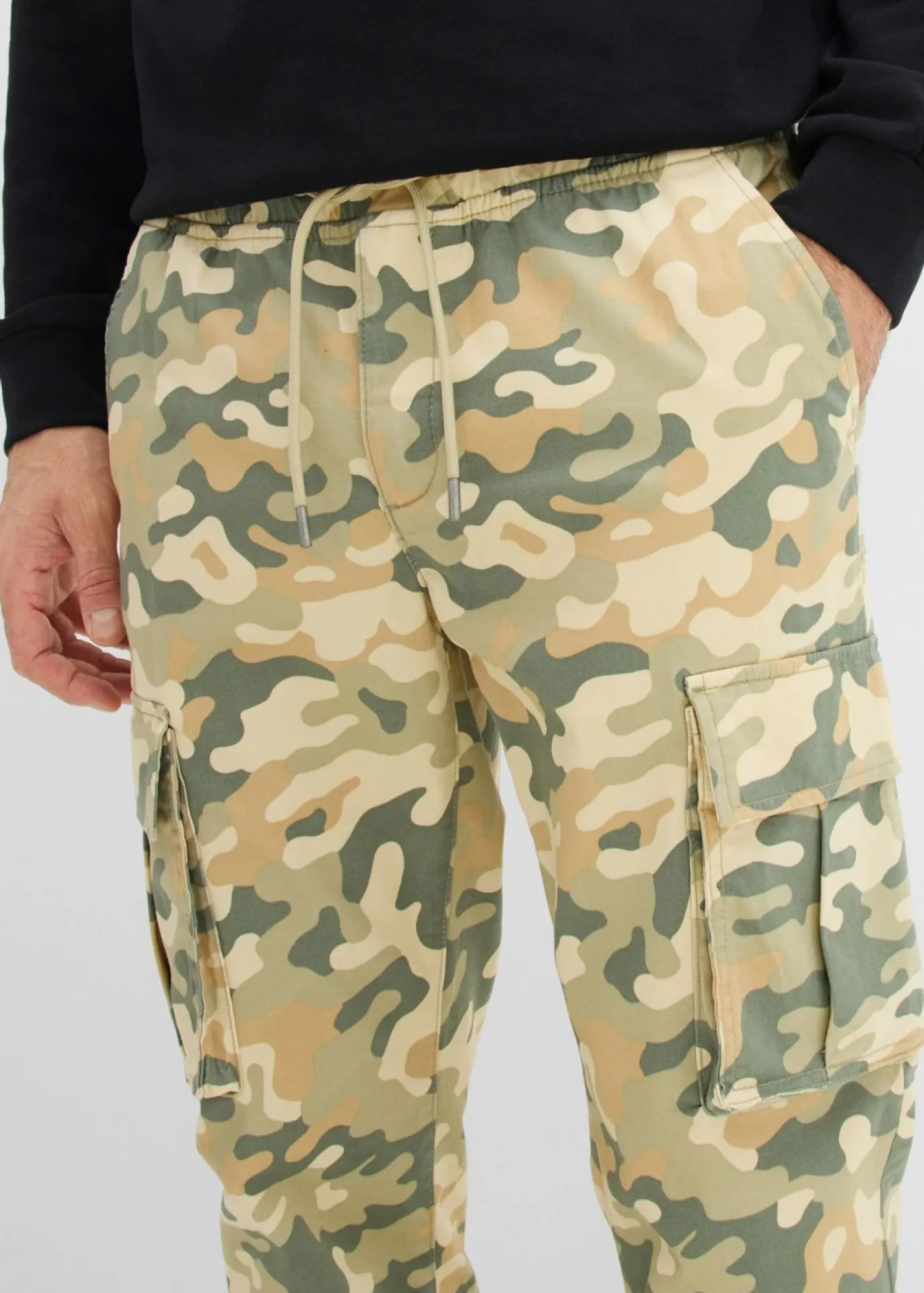 Hombre bonprix bonprix Pantalón sin cierre tipo cargo con recto y regular